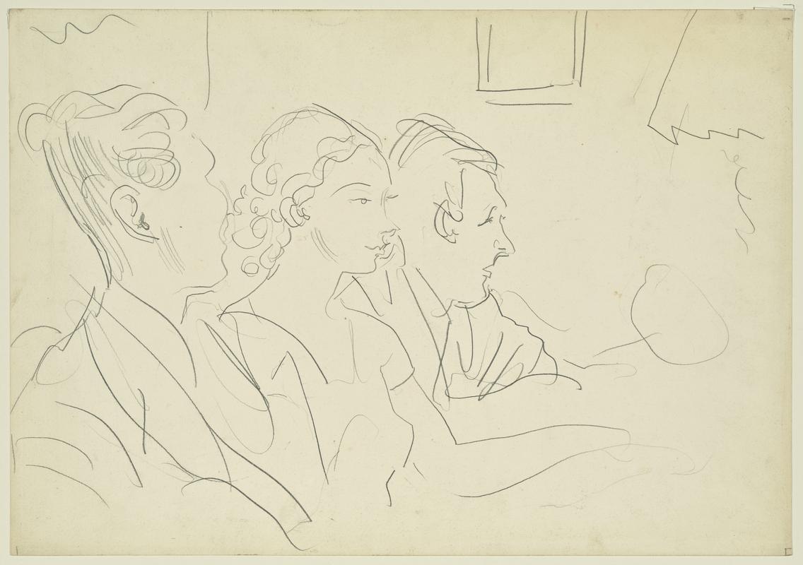 Seated Girl between Two Men