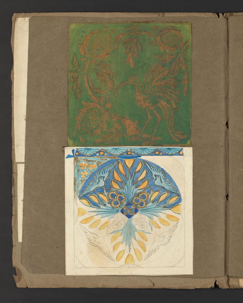 Sketch book: full of inspiration for designs in pots & the natural world & RHJ's designs for tiles, textiles, dishes, a carpet & mural